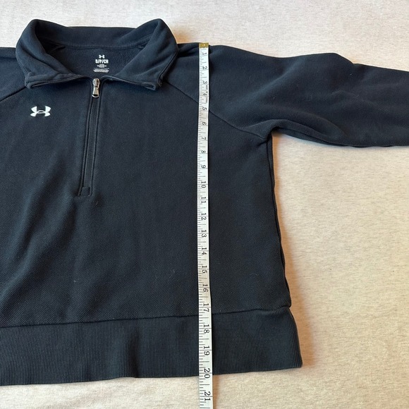 Under Armour Mens Small Black Quarter Zip Fleece Lined Pullover - Picture 4 of 7